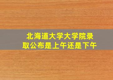 北海道大学大学院录取公布是上午还是下午