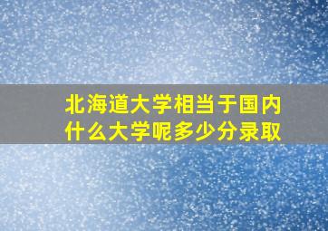 北海道大学相当于国内什么大学呢多少分录取