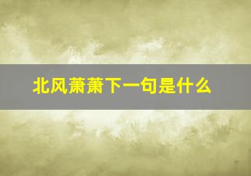 北风萧萧下一句是什么