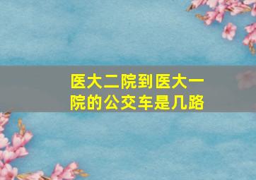 医大二院到医大一院的公交车是几路