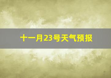 十一月23号天气预报