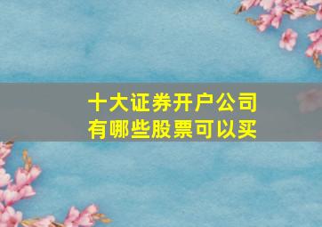 十大证券开户公司有哪些股票可以买