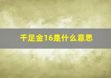 千足金16是什么意思