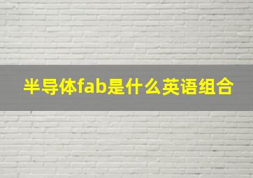 半导体fab是什么英语组合