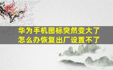 华为手机图标突然变大了怎么办恢复出厂设置不了