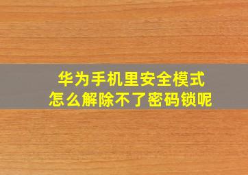 华为手机里安全模式怎么解除不了密码锁呢