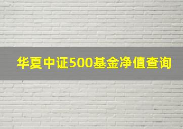 华夏中证500基金净值查询