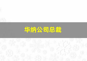 华纳公司总裁