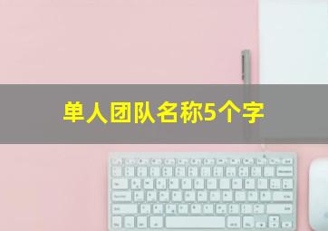 单人团队名称5个字