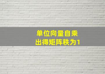 单位向量自乘出得矩阵秩为1