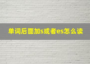 单词后面加s或者es怎么读