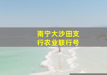 南宁大沙田支行农业联行号