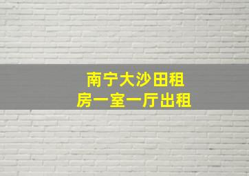 南宁大沙田租房一室一厅出租