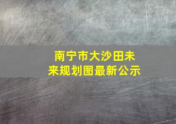 南宁市大沙田未来规划图最新公示