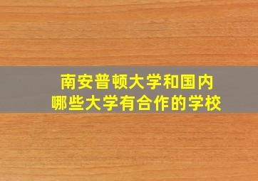 南安普顿大学和国内哪些大学有合作的学校