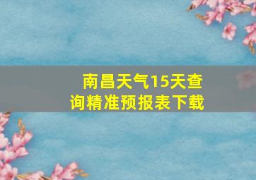 南昌天气15天查询精准预报表下载