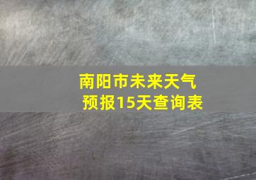 南阳市未来天气预报15天查询表