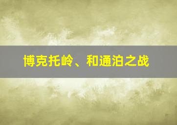 博克托岭、和通泊之战