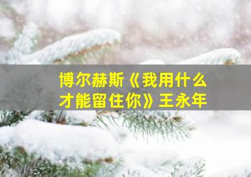 博尔赫斯《我用什么才能留住你》王永年