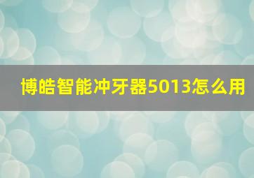 博皓智能冲牙器5013怎么用