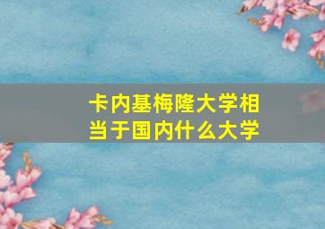 卡内基梅隆大学相当于国内什么大学