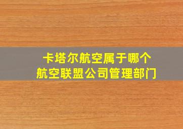 卡塔尔航空属于哪个航空联盟公司管理部门