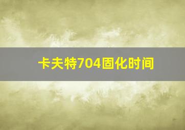 卡夫特704固化时间