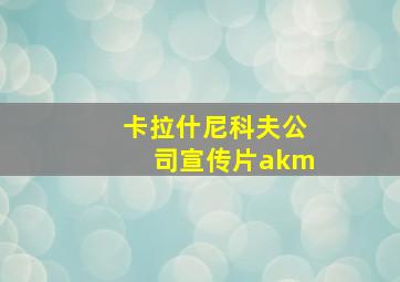 卡拉什尼科夫公司宣传片akm