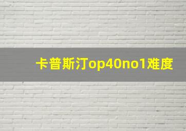 卡普斯汀op40no1难度