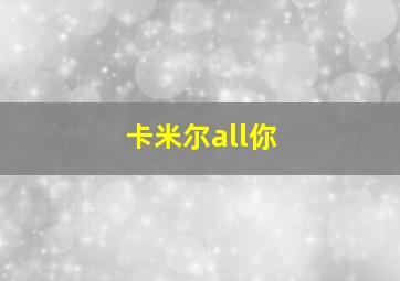 卡米尔all你