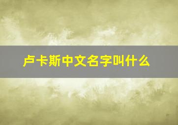 卢卡斯中文名字叫什么