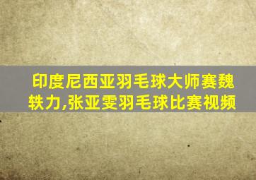 印度尼西亚羽毛球大师赛魏轶力,张亚雯羽毛球比赛视频