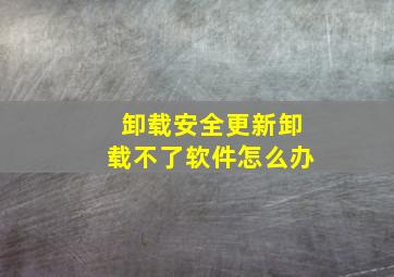 卸载安全更新卸载不了软件怎么办