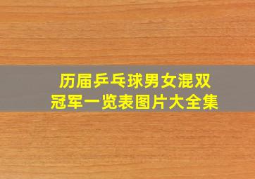 历届乒乓球男女混双冠军一览表图片大全集