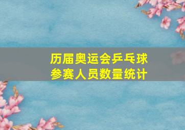 历届奥运会乒乓球参赛人员数量统计