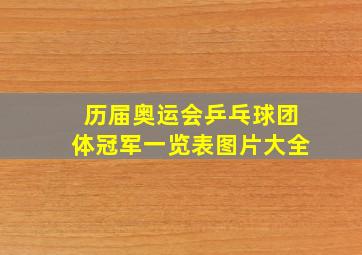 历届奥运会乒乓球团体冠军一览表图片大全