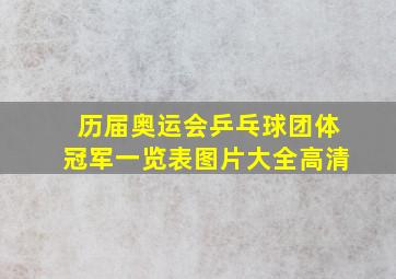 历届奥运会乒乓球团体冠军一览表图片大全高清