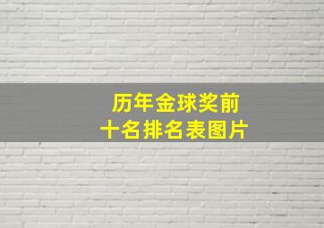 历年金球奖前十名排名表图片