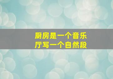 厨房是一个音乐厅写一个自然段