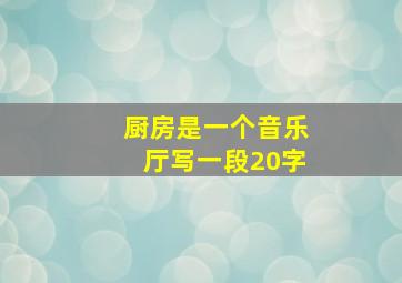 厨房是一个音乐厅写一段20字