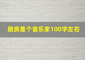 厨房是个音乐家100字左右