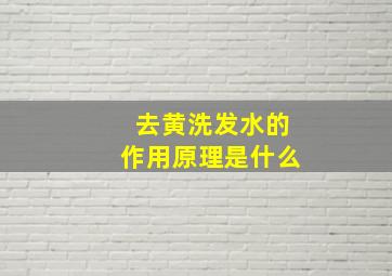 去黄洗发水的作用原理是什么