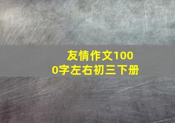 友情作文1000字左右初三下册