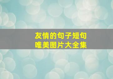 友情的句子短句唯美图片大全集