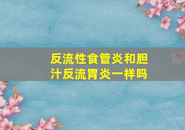 反流性食管炎和胆汁反流胃炎一样吗