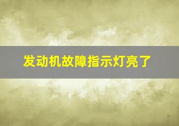 发动机故障指示灯亮了