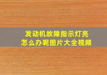 发动机故障指示灯亮怎么办呢图片大全视频