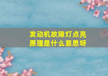 发动机故障灯点亮原理是什么意思呀