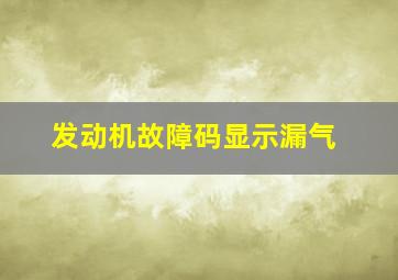 发动机故障码显示漏气