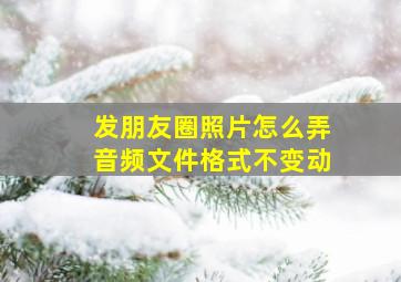 发朋友圈照片怎么弄音频文件格式不变动